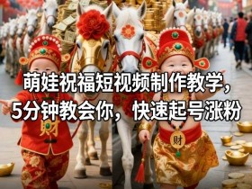 萌娃祝福短视频制作教学，5分钟教会你，快速起号涨粉