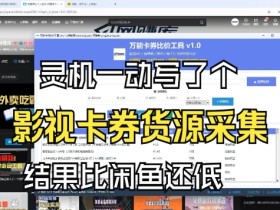 影视卡券采集系统，比闲鱼价格还低