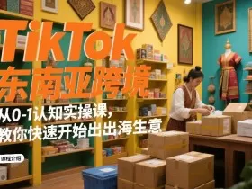 TikTok东南亚跨境从0-1认知实操课，教你快速开始出海生意