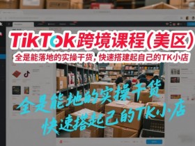 TikTok跨境课程（美区），全是能落地的实操干货，快速搭建起自己的TK小店