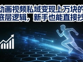 动画视频私域变现上W的底层逻辑，新手也能直接抄