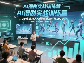 AI漫剧实战训练营,3D商业真人AI短剧漫剧引爆2026,流量红利期已至,入场正当时