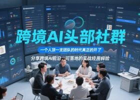 跨境AI头部社群，一个人顶一支团队的时代真正的开始了，分享跨境AI前沿，可落地的实战经验