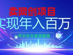 2026年通过“卖项目”实现年入100个W，一部手机在家就能做，2026轻创业首选【揭秘】