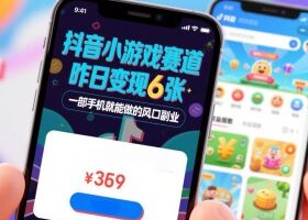 抖音小游戏赛道，昨日变现600+，零基础一部手机就能做的风口副业【揭秘】