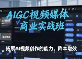 AIGC视频媒体商业实战班，拓展AI视频创作的能力，降本增效