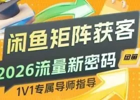 闲鱼矩阵获客，2026流量新密码，只要闲鱼还在，你的行业就有无限精准的客源