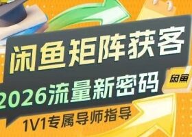 闲鱼矩阵获客，2026流量新密码，只要闲鱼还在，你的行业就有无限精准的客源