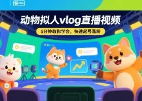 动物拟人vlog直播视频，5分钟教你学会，快速起号涨粉