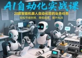 AI自动化实战课：20款智能机器人自动化您的业务任务，轻松节省时间，降低成本，提升利润