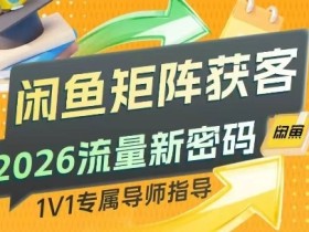 闲鱼矩阵获客，2026流量新密码，只要闲鱼还在，你的行业就有无限精准的客源