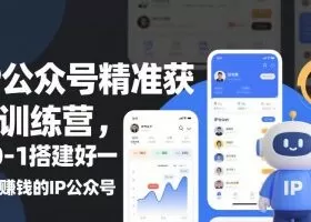 IP公众号精准获客训练营，从0-1搭建好一个能賺钱的IP公众号（更新中）