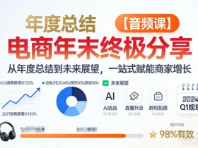电商年未终极分享,从年度总结到未来展望,一站式赋能商家增长【音频课】