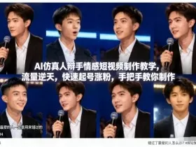 AI仿真人辩手情感短视频制作教学，流量逆天，快速起号涨粉，手把手教你制作