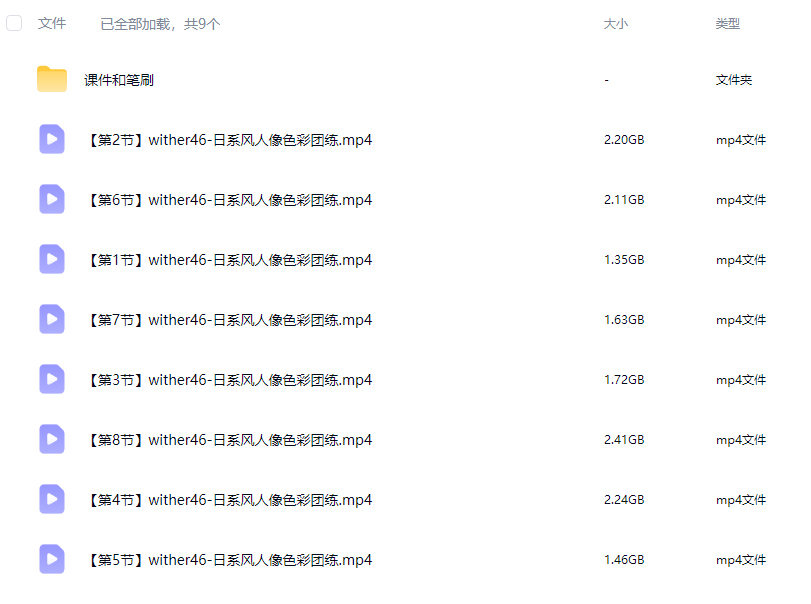 wither46日系风人像色彩团练2025【画质高清有课件笔刷】