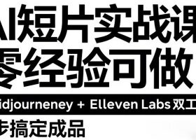 AI短片实战课：零经验可做，Midjourney+ElevenLabs双工具，3步搞定成品