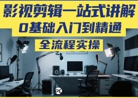 影视剪辑一站式讲解，0基础入门到精通，全流程实操