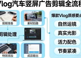 Vlog感觉汽车竖屏广告剪辑脚本全流程，拿捏爆款Vlog质感