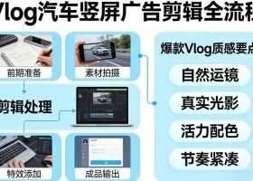 Vlog感觉汽车竖屏广告剪辑脚本全流程，拿捏爆款Vlog质感