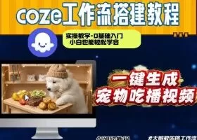 通过Coze工作流，制作宠物吃播视频，几分钟制作一个视频，从0到1演示搭建过程