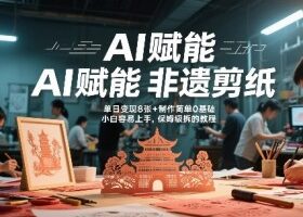 AI赋能非遗剪纸，地标性建筑爆款视频，单日变现8张+制作简单0基础，小白容易上手，保姆级拆解教程