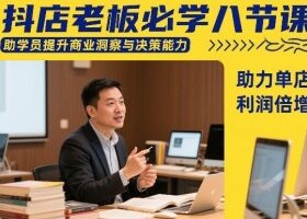 抖店老板必学八节课，助学员提升商业洞察与决策能力，助力单店利润倍增
