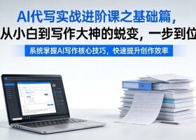 AI代写实战进阶课之基础篇，从小白到写作大神的蜕变，一步到位【揭秘】