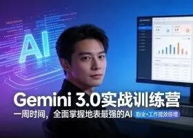 Gemini 3.0实战训练营，一周时间，全面掌握地表最强的AI，副业+工作提效倍增