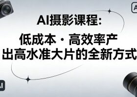 AI摄影课程,低成本高效率产出高水准大片的全新方式