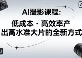 AI摄影课程,低成本高效率产出高水准大片的全新方式
