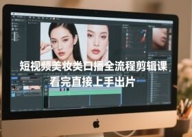 短视频美妆类口播全流程剪辑课，看完直接上手出片