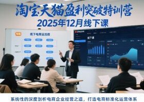 淘宝天猫盈利突破特训营25年12月线下课，系统性的深度剖析电商企业经营之道，打造电商标准化运营体系