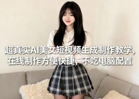 超真实AI美女短视频生成制作教学，在线制作方便快捷，不吃电脑配置，快速起号涨粉