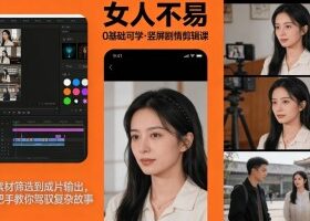 0基础可学！《女人不易》竖屏剧情剪辑课，从素材筛选到成片输出，手把手教你驾驭复杂故事