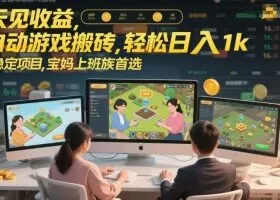 每天见收益，全自动游戏搬砖，轻松日入1k，长期稳定项目，宝妈上班族首选【揭秘】
