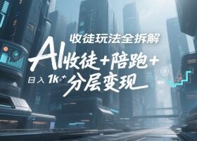 AI收徒玩法全拆解，靠“收徒+陪跑+分层变现”，纯靠流量变现，日入1k+