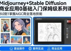 AIGC商业应用Midjourney+Stable Diffusion教程，0基础入门保姆级系列课