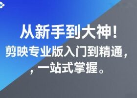 从新手到大神！剪映专业版入门到精通，一站式掌握