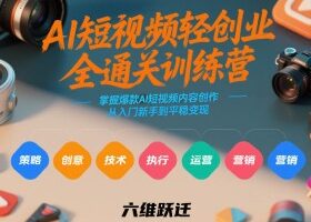 AI短视频轻创业全通关训练营，掌握爆款AI短视频内容创作，从入门新手到平稳变现的六维跃迁