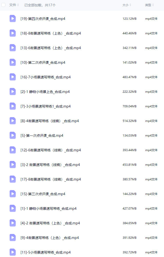 画小匠小场景团练第1期【画质不错只有视频】