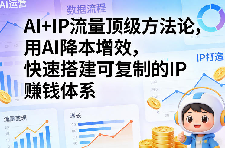 AI+IP流量顶级方法论,用AI降本增效,快速搭建可复制的IP賺钱体系