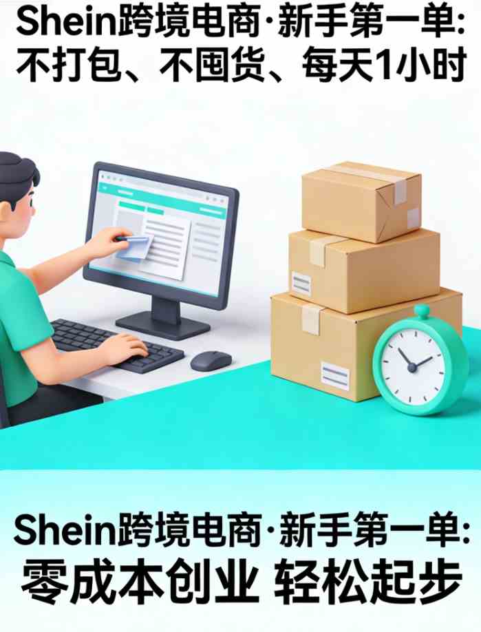 Shein跨境电商·新手第一单:不打包、不囤货、每天1小时