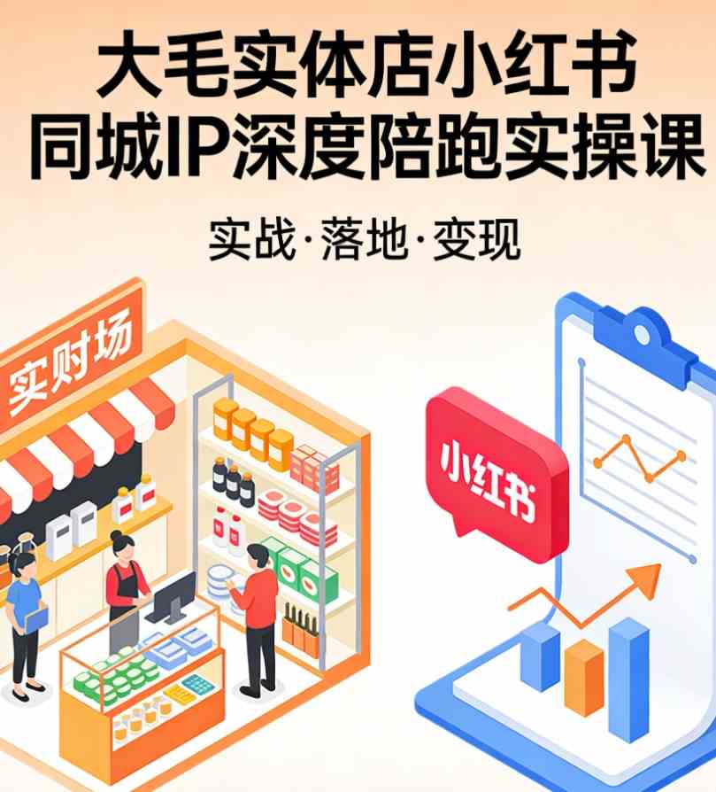 大毛实体店小红书同城IP深度陪跑实操课