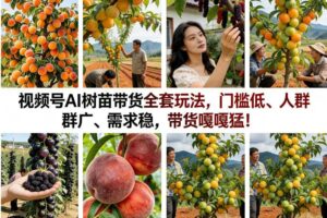 视频号AI树苗带货全套玩法，门槛低、人群广、需求稳，带货嘎嘎猛（更新0322）