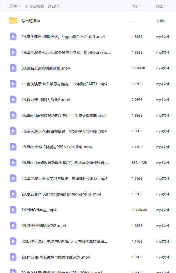 乔尊尊第6期3D辅助基础+综合班2025年1月结课【画质高清有pdf课件】