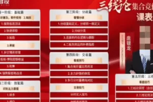 唐银龙三线论集合竞价训练营系统课