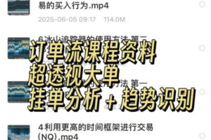 订单流课程-国外,订单流课程资料超透视大单挂单分析趋势识别