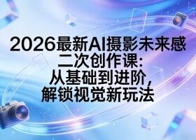 2026最新AI摄影未来感二次创作课：从基础到进阶，解锁视觉新玩法
