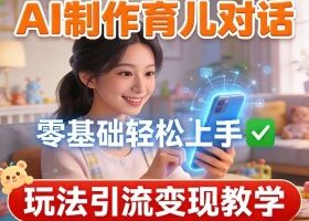 AI制作育儿对话，零基础轻松上手，玩法引流变现教学
