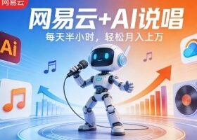 网易云+AI说唱，每天半小时，AI内容创作+流量变现，轻松月入1W